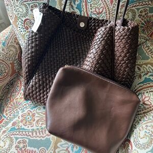 Large leather Anthropology shoulder bag